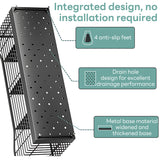 INSMART Utensil Holder for Kitchen Counter,Extra Large Metal Cooking Utensil Organizer with 4 Compartments & Metal Base for Spoons, Spatulas,and Cooking Tools（Black）