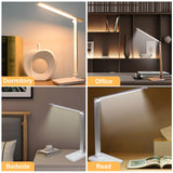 INSMART LED Desk Lamp for Home Office,10W 3 Levels Dimmable Desk Light with USB,Small Study Lamp,Reading Light for Reading,College Dorm,White