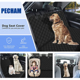 Pecham Pet Dog Car Seat Cover for Back Seat, Waterproof Back Seat Covers with Safety Straps, Universal Non-Slip Protector Cover for Small & Large Dogs, Cars, Trucks, SUVs