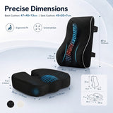 IBTORO Lumbar Support Pillow and Seat Cushion Set for Office Chair Car