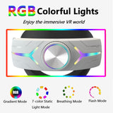 Pecham Battery Head Strap Fit for Meta/Oculus Quest 3/3S, 12000mAh RGB Lighted Head Strap for VR Accessories, Adjustable VR Headset Elite Strap for Extended Playtime, Reduce Facial Stress - White