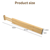 INSMART Bamboo Kitchen Organizer Drawer Dividers,Expandable(13-17 in)for Flatware Jewelry Kitchen Utensils,Gold,4Pcs