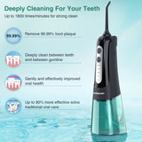 INSMART 300ML Cordless Water Flosser Dental Teeth Cleaner，Portable Oral Irrigator, Electric Flossing Cleaner(6 Jet）