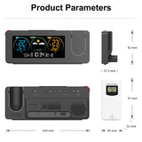 INSMART Projection Alarm Clock with Weather Forecast & Snooze,Dual Alarms, 180° Adjustable Projector, Wireless Sensors, Humidity & Temp Display, USB Charger, Battery Backup – Ideal for Bedrooms