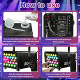 INSMART Fog Machine, 600W 2000CFM Smoke Machine with 24 RGB LED Lights, Wireless Remote Control, Perfect for Halloween Wedding Concert Bar Party
