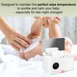 INSMART Baby Wipe Warmer, Baby Wipe Dispenser Box with Spring Design, 4 Modes Temperature, Dual Heating Chambers for Diaper, Facial Mask