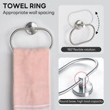 INSMART 7 PCS Bathroom Hardware Set,Silver Stainless Steel Bathroom Tower Rack Set Wall Mounted,Includ Towel Bar, Towel Ring Towel Hook and Toilet Paper Holder