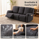 IBTORO 3 Seater Recliner Cover Stretch Slipcover, Dark Gray for Sofa