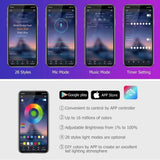 Pecham Multi-Color Car Interior Lights, 12.6 in LED Car Interior Lights Strip with App Control, Universal RGB Bluetooth Sound-Responsive Interior Lights for Cars, SUVs