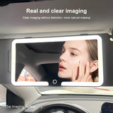 Pecham Car Visor Makeup Mirror, Rechargeable Makeup Mirror with 3 Light Modes, Touch Screen Dimmable for Truck SUV
