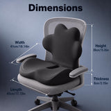 IBTORO Ergonomic Seat Cushion with Lumbar Support, Memory Foam Cushion for Office and Car Chair, Black
