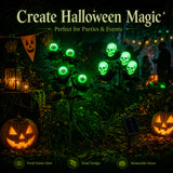 IBTORO Solar Halloween Lights 2-in-1 Eyeball Skull Glowing for Yard Path