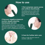 INSMART Blackhead Remover Pore Vacuum with 42℃ Thermal Therapy, Red/Blue Light & 6 Detachable Probes – USB Rechargeable Facial Suction Tool for Deep Cleansing, Comedone Extraction