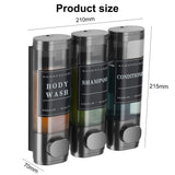 INSMART Shampoo and Conditioner Dispenser, 3 Chamber No Drill Wall-Mounted Shower Soap Dispenser, Large Capacity 900ML for Bathroom & Hotel