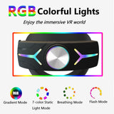 PECHAM RGB Battery Head Strap Fit for Meta/Oculus Quest 3/3S, 12000mAh Adjustable VR Headset Elite Strap for Enhanced Comfort and Play Time - Black