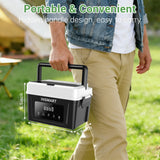 INSMART 6.3-Cup Cordless Electric Lunch Box for Adults, Heated Lunch Box for Men with Scheduled Heating, Portable Car Food Warmer with Utensils, Two-Tier Bag,Dishwasher Safe,Removable Divider（Black）