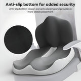 IBTORO Ergonomic Seat Cushion with Lumbar Support – 2-in-1 Memory Foam Chair Pad for Posture Support & Comfort, Non-Slip Design for Office, Car, Wheelchair – 11.81" W x 16.54" D x 17.72" H