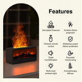 INSMART 3D Flame Essential Oil Diffuser with Remote,7-Color Fireplace Effect,150ml Humidifier,Auto Shut-Off,Quiet Ultrasonic for Home,Office,Bedroom (Black)