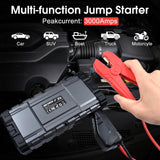 Pecham Car Jump Starter with Air Compressor, 3000A Battery Jump Starter(8.0L Gas/8.0L Diesel) with 150PSI Booster Function, 12V Battery Jump Pack with LED Screen, 3 Modes Flashlight