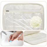INSMART 4 Folding Toiletry Bag for Women & Men - Hanging Travel Organizer with 4 Compartments,Water-Resistant Cosmetic Bag,Compact for Shampoo,Makeup,Essentials(White)
