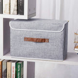 INSMART Collapsible Fabric Cube Storage Bin, 24L Storage Cubes with Lids,Gray,2 Pcs