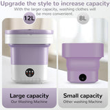 INSMART 12L Mini Portable Washing Machine,Foldable Washer with Spin-Dry Basket for Apartment,RV,Travel,Baby Clothes – Deep Clean,Quiet,Lightweight (Purple)