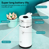 INSMART Automatic Soap Dispenser, 14.2oz/420ml Electric Touchless Foam Sensor Soap Dispenser, USB Rechargeable, Suitable for Bathroom and Kitchens, Wall-Mounted