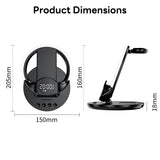 INSMART Wireless Charger,6-in-1 Wireless Magnetic Charging Station with Digital Clock, Alarm, Phone Stand & Colorful Mood Light,Compatible with iPhone,Samsung, AirPods,Apple Watch (Black)