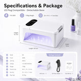 IBTORO UV LED Nail Lamp, 380W Gel Nail Dryer, 96 LEDs, Flip-Top Hand Rest