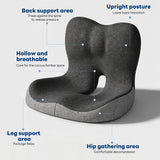 IBTORO Ergonomic Seat Cushion with Lumbar Support, Memory Foam Cushion for Office and Car Chair, Gray Two-Tone