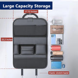 Pecham 2PCS Car Backseat Organizer with Table Tray, PU Leather Seat Back Protectors Kick Mats Travel Accessories, Backseat Storage Protector Kids Travel Accessories