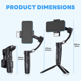 INSMART Gimbal Stabilizer for Smartphone, 3-Axis Phone Gimbal with AI Vision Sensor, Built-in Tripod & Magnetic Detachable Remote, Phone Stabilizer for Video Recording
