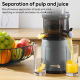 INSMART Cold Press Juicer for Home Use,Masticating Juicer with 3.6" Wide Feed Chute,300w Slow Juicer Machines,High Juice Yield,Quiet, Easy to Clean for Whole Vegetables & Fruits(27 fl oz,Black)
