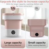 INSMART 12L Mini Portable Washing Machine,Foldable Washer with Spin-Dry Basket for Apartment,RV,Travel,Baby Clothes – Deep Clean,Quiet,Lightweight (Pink)