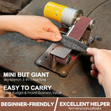 Pecham Mini Belt Sander, 15 Degree Electric Power Bench Belt Grinder, 7 Adjustable Speed Knife Sharpener Knife Polishing Kit for DIY Metal Woodworking Knife Making