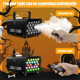 INSMART Fog Machine, 600W 2000CFM Smoke Machine with 24 RGB LED Lights, Wireless Remote Control, Perfect for Halloween Wedding Concert Bar Party