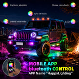 Pecham 12 Pods LED Rock Lights for Trucks, RGB LED Neon Lights Kit with APP Control Music Mode, Waterproof Multicolor Underglow Lights for Car, ATV, UTV, SUV, Truck