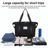 INSMART Expandable Rolling Travel Bag,With 360°Detachable Wheels,Waterproof Foldable Luggage Bag for Gym, Camping,Storage,36L-55L,Black