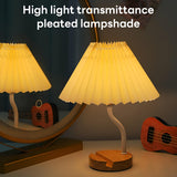 INSMART Pleated Table Lamp with Phone Holder – 3 Color Remote Control, Nightstand Lamp for Bedroom, Modern Desk Lamp with Timer & Detachable Shade, Soft Lighting for Home Office Decor