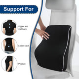 IBTORO Lumbar Support Pillow, Adjustable Memory Foam, Breathable Mesh Back Cushion for Office, Car & Home, Washable Cover, Pain Relief & Posture Support