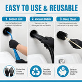 IBTORO Dryer Vent Cleaner Kit, Universal Vacuum Hose Adapter with Flexible Brush, Multi-Scenario Home Duct Cleaning Set