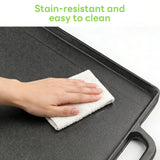 INSMART Double-Sided Cast Iron Grill Pan Set,Suitable for Stovetop, Gas Grilling and Outdoor Cooking,16.5 x 9 Inch Rectangular and Ribbed