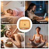 INSMART 200ml Essential Oil Diffuser, 7-Color Flame Aromatherapy Salt Stone Diffuser with Auto-Off Function and Bluetooth, Suitable for Bedroom, Office, Home and Gift