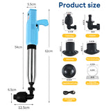 INSMART Electric High-Pressure Toilet Unclogger for Home,Air Drain Blaster with 4 Attachments,8BAR Pressure,45W Motor,Real-Time Pressure Gauge, Splash-Proof for Unclog Toilets,Sinks,Showers & Kitchen