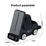 INSMART 3 in 1 Wireless Charging Station,with Digital Clock & Bluetooth Speaker for iPhone, iWatch, AirPods,Gray