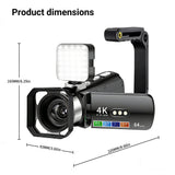 INSMART 4K Camcorder, 64MP UHD Video Camera, 28X Zoom Vlogging Camera with 3" Flip Screen, Built-in Microphone & 32GB SD Card, Digital Video Camera for Youtube & Family Recording