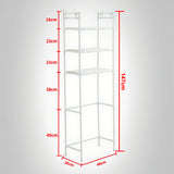 INSMART Over The Toilet Storage Shelf for Bathroom,3-Tier Freestanding Bathroom Organizer with 4-Hooks,H-Shape Frame,Extra Thick Carbon Steel,Space-Saving & Rustproof,White