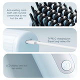 INSMART Wireless Straightening Brush with 30M Negative Ions, Rechargeable Anti-Scald Hair Straightener Brush, MCH Ceramic Heating & Portable Design for Frizz-Free Shiny Hair