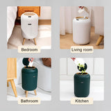 INSMART 3.2 Gallon Motion Sensor Trash Can, Automatic Odor-Proof Bathroom & Kitchen Wastebasket with Waterproof Lid,Silent Close,White Garbage Bin for Home Office