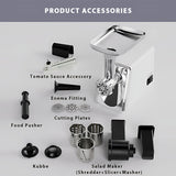 INSMART Electric Meat Grinder,Stainless Steel Meat Grinder with Sausage Stuffer, Kubbe Kit and Vegetable Slicer,Heavy Duty Meat Mincer Machine for Kitchen